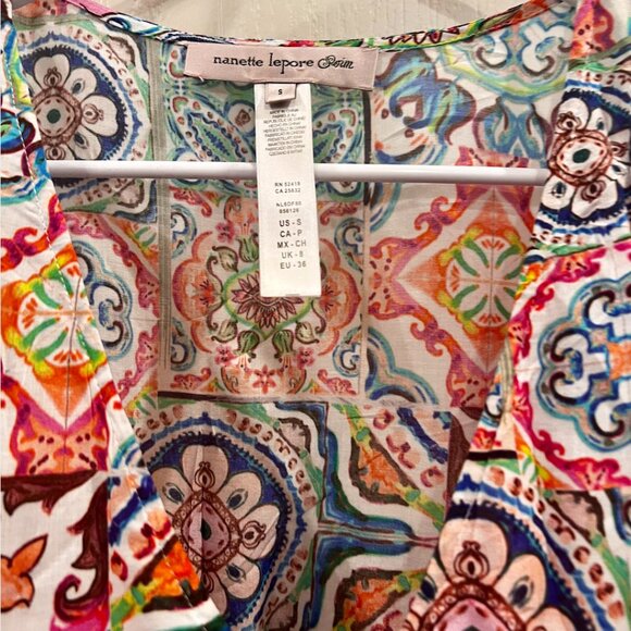 Nanette Lepore Swim Coverup. Caftan Greek Tiles Goddess Size S - Picture 2 of 4